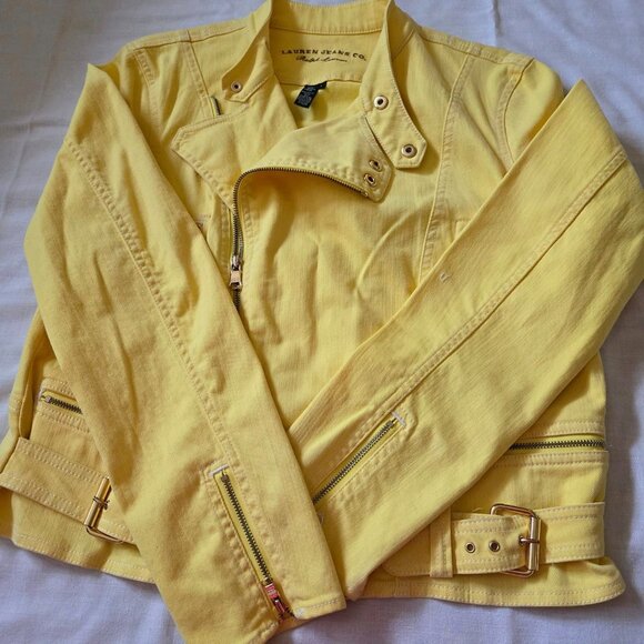 Size Large Ralph Lauren Yellow Full Zip Jacket - Picture 4 of 10